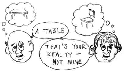 Idealists don't see eye to eye.