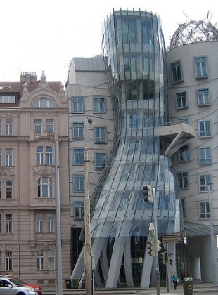 Alois Jirasek (left) has a few choice thoughts about Frank Gehry's office building in Prague.
(Image Source)