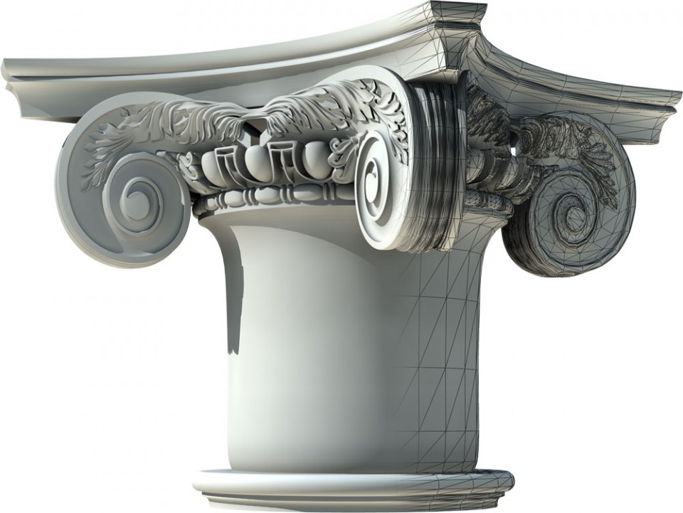 A computer model of a Composite Capital, impossible to achieve parametrically.
