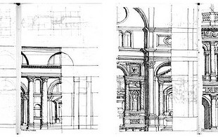 Ed Ford, Pages from Venetian Sketchbook. Superfluous detail on the left, essence on the right.