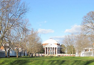 The University of Virginia Lawn, designed by Thomas Jefferson.
