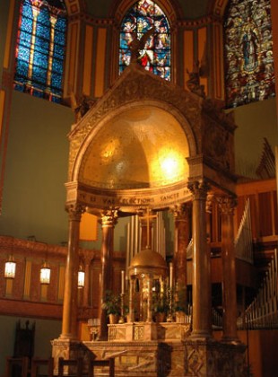 The high altar at the Church of St. Paul the Apostle, New York City.
(Image source)