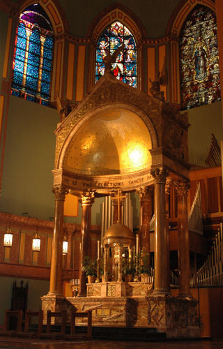 The high altar at the Church of St. Paul the Apostle, New York City.
(Image source)