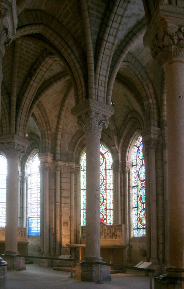 The ambulatory of the Cathedral Basilica of St. Denis.
(Image Source)