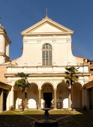 The forecourt and facade of San Clemente.
[Image Source]