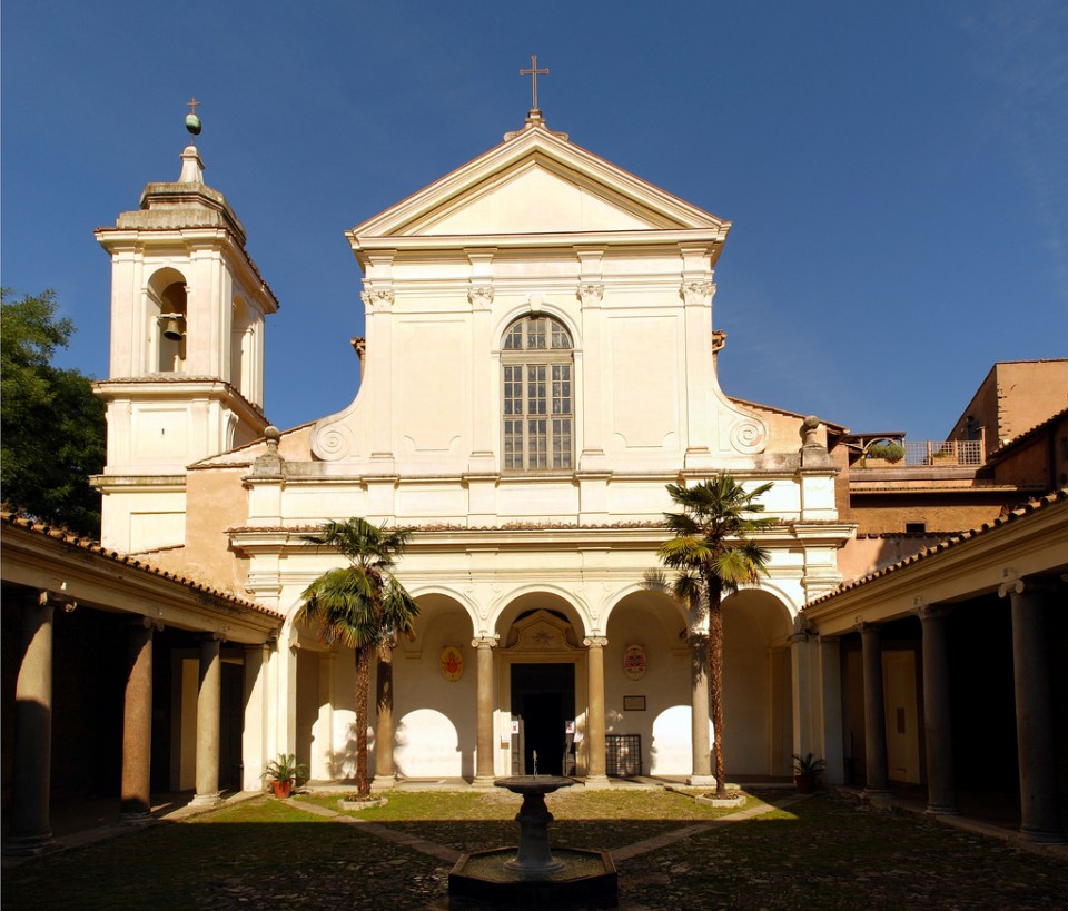 The forecourt and facade of San Clemente.
[Image Source]