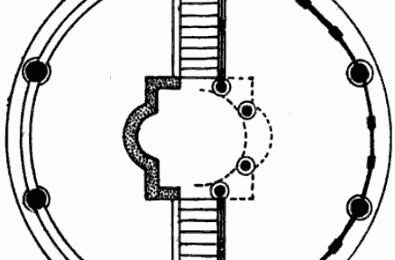 The plan of the ambo at the Hagia Sophia. The upper part of the ambo is described to the left, and the lower part to the right.