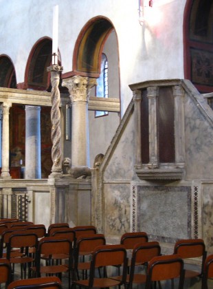 The ambo at Santa Maria in Cosmedin, Rome.
[Image source]