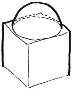 A dome set on a cube.