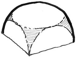 Step 3: Slice off the top. Voilà, you are left with a volume which is circular on top, and square on the bottom. The shaded areas are the actual pendentives which are doing all the heavy lifting.